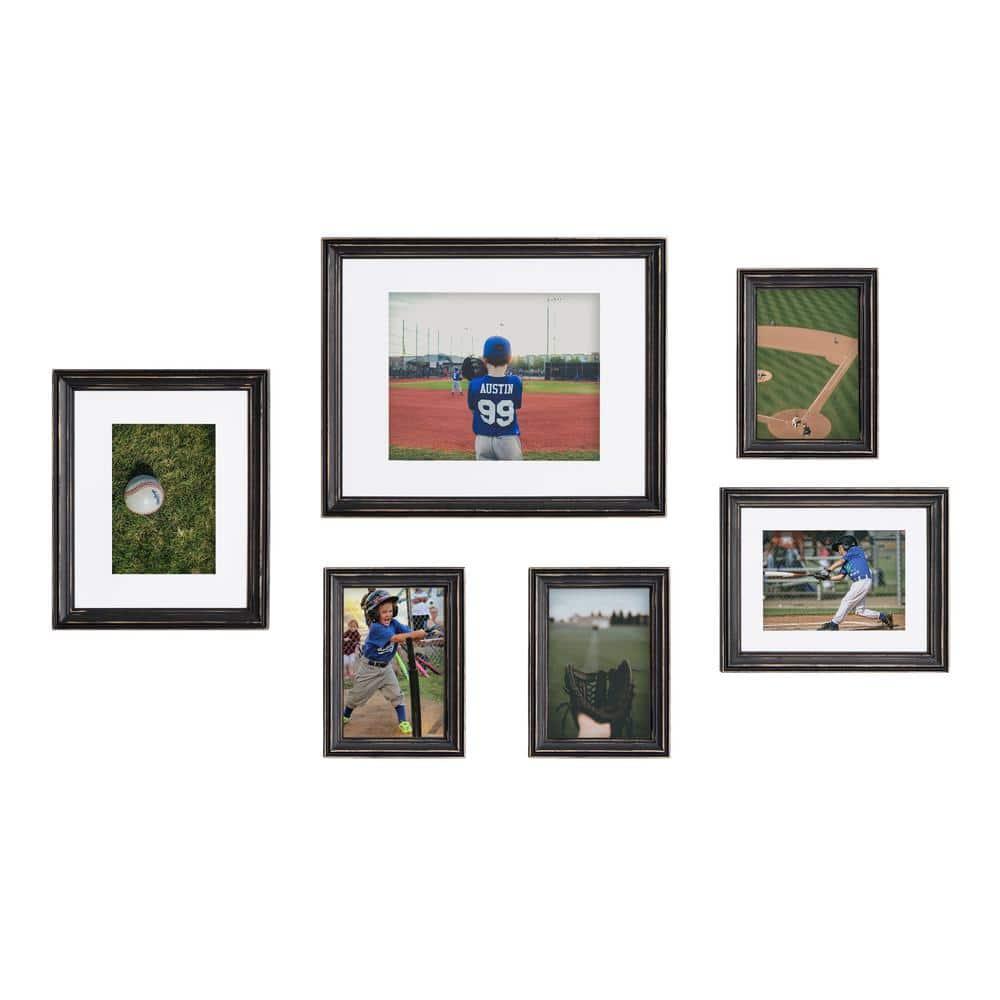 6pc Bordeaux Frame Box Set Black - Kate & Laurel All Things Decor: Wall Display, Sawtooth Hanger, Wood Material