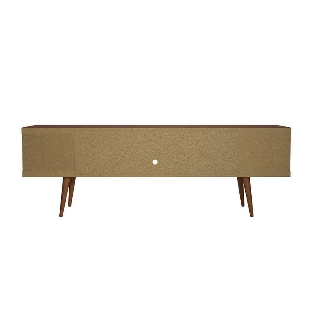 Maple Cream Mid-Century Modern TV Stand with Graduated Legs