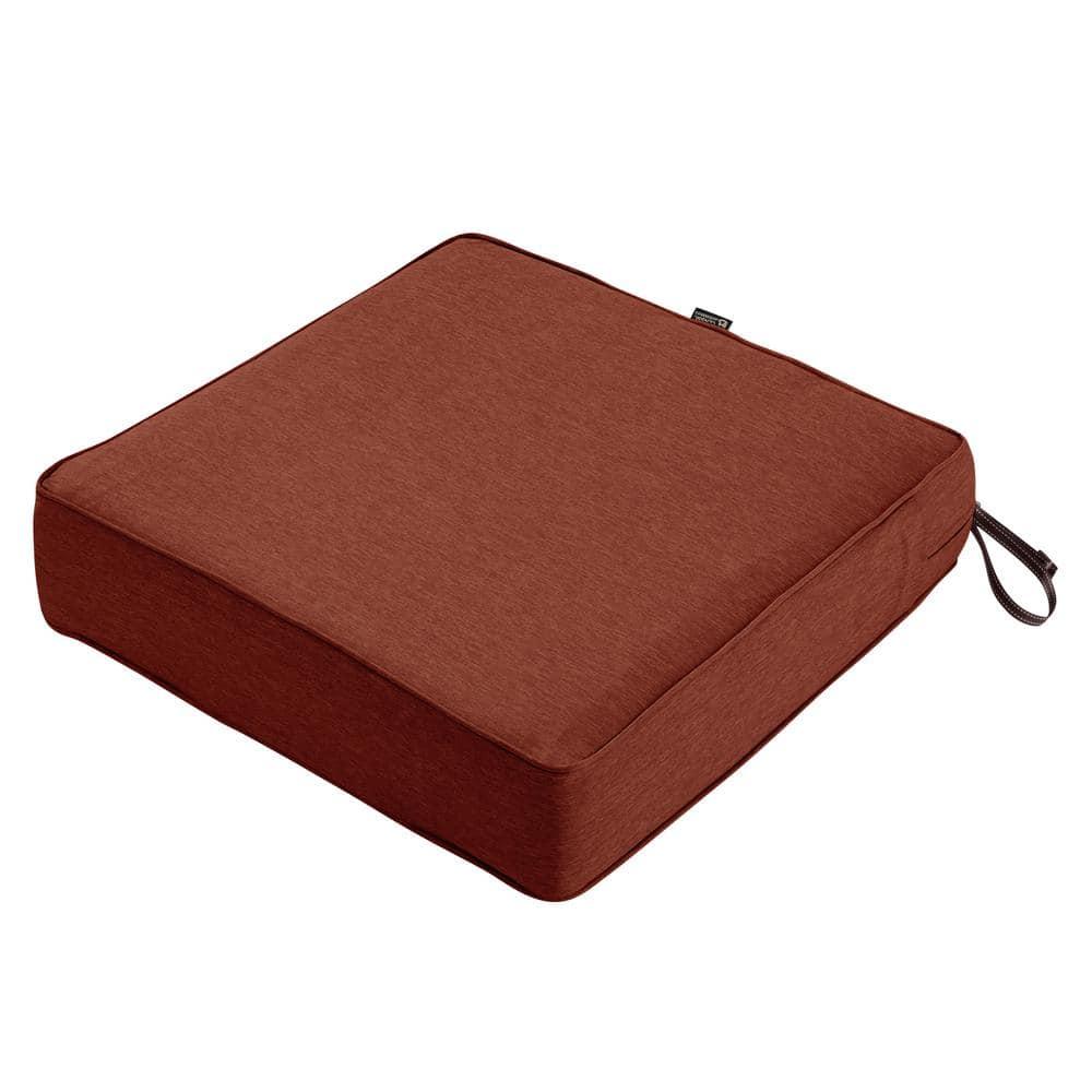 Classic Accessories Montlake FadeSafe Water-Resistant Patio Lounge Chair/Loveseat Cushion, 25 x 25 x 5 inch, Heather Henna