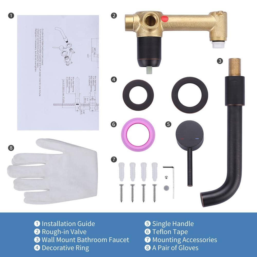 IVIGA Single Handle Wall Mounted Bathroom Faucet for Sink
