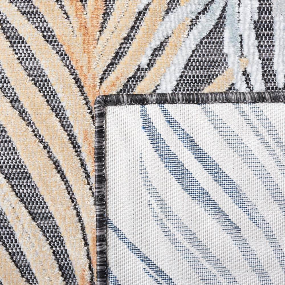 Cabana CBN445 Loomed Indoor/Outdoor Area Rug - Black/Rust - 4'x6' - Safavieh