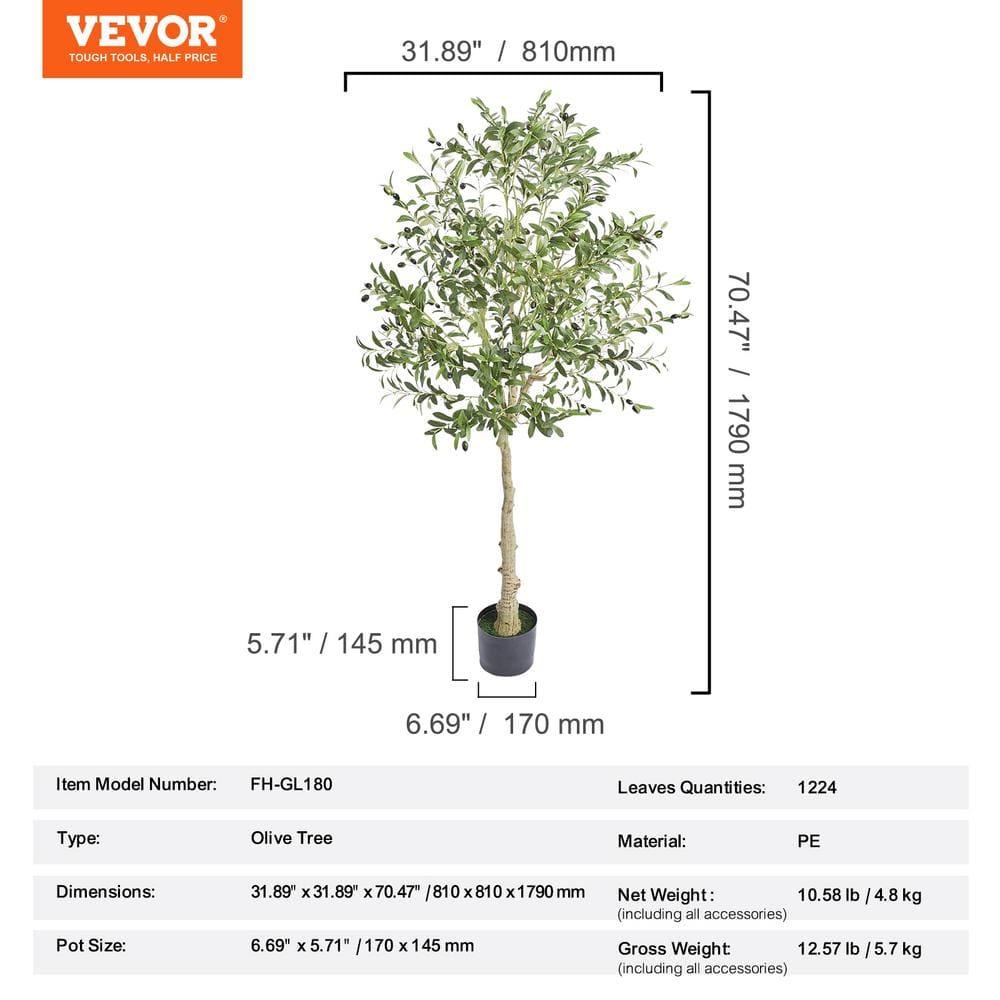6 ft. Artificial Olive Tree Secure PE Material and Anti-Tip Tilt Protection Low-Maintenance Plant