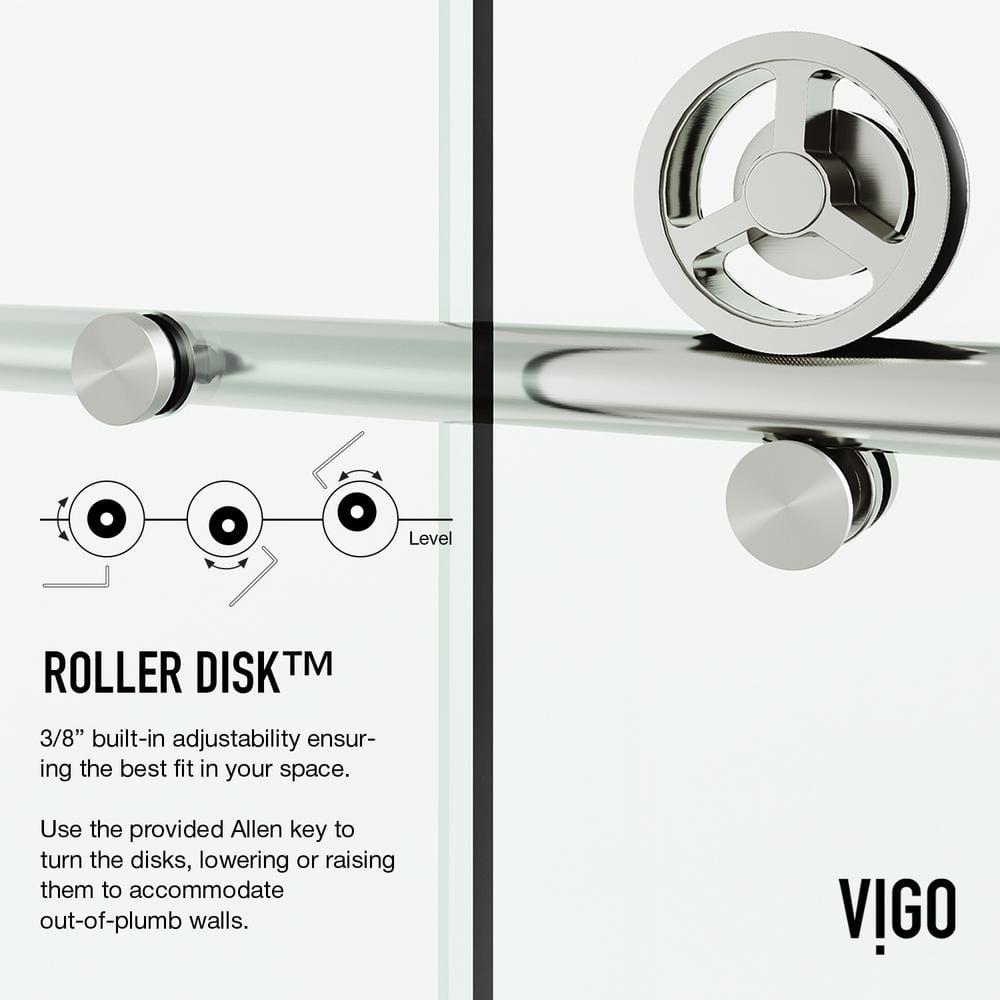 Cass 56-60" W x 66" H Sliding Frameless Tub Door with 3/8" Clear Glass