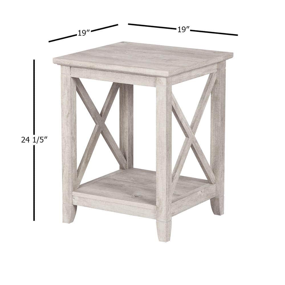 Saint Birch Honduras Washed Gray End Table