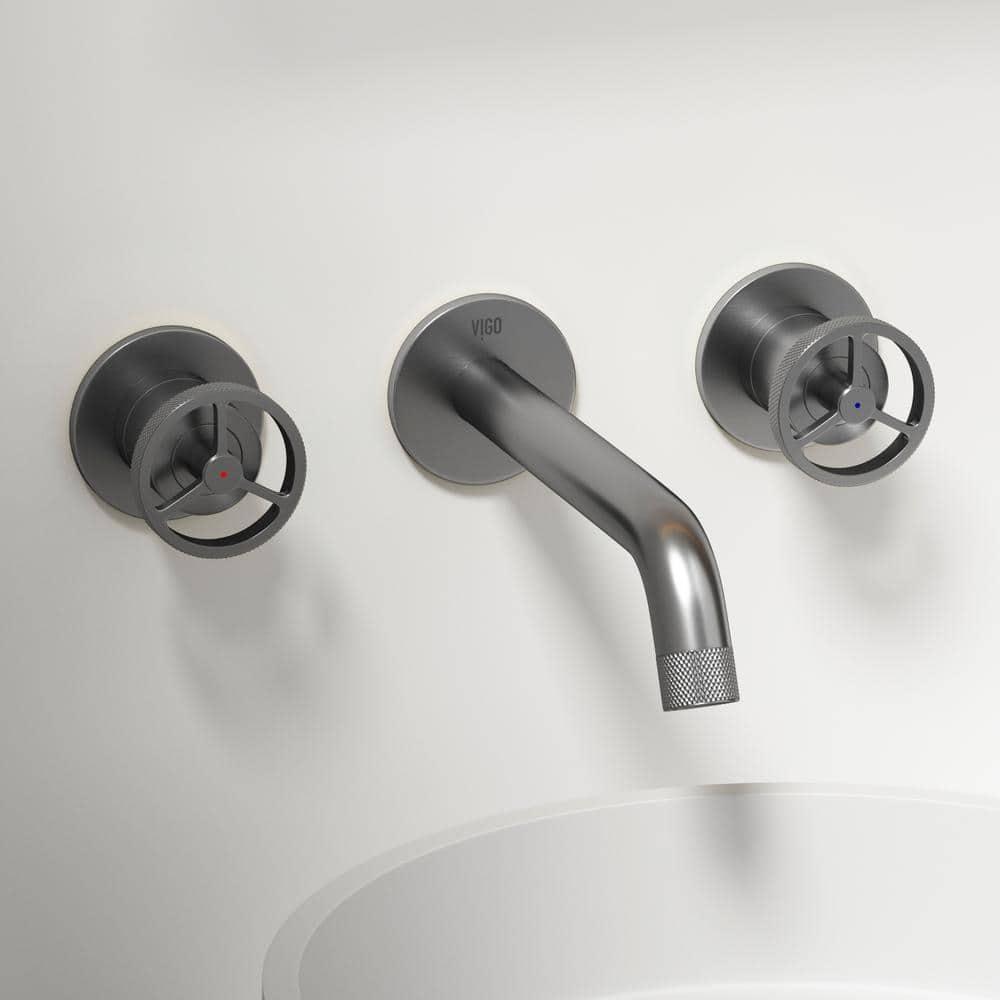 Cass 10" W Two Handle WaterSense Wall Mount Bathroom Faucet