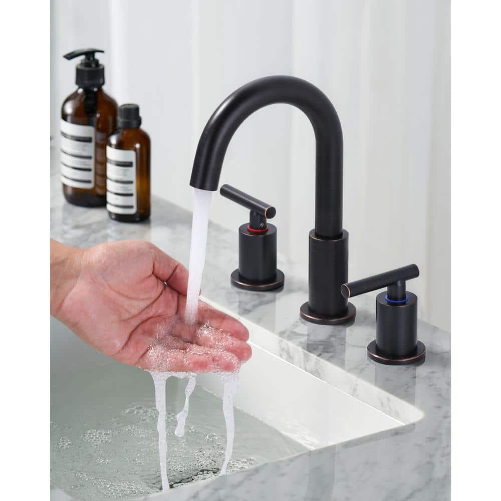 Widespread Bathroom Faucet 2-handle Bathroom Sink Faucet with Drain Assembly