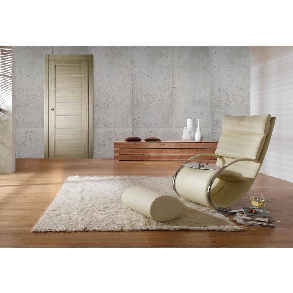Belldinni Alba Solid Manufactured Wood and Glass Paneled Wood Finish Standard Door Slab