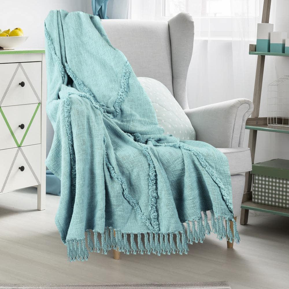 Evette Rios Terracotta Fringed Handmade Woven Throw Blanket