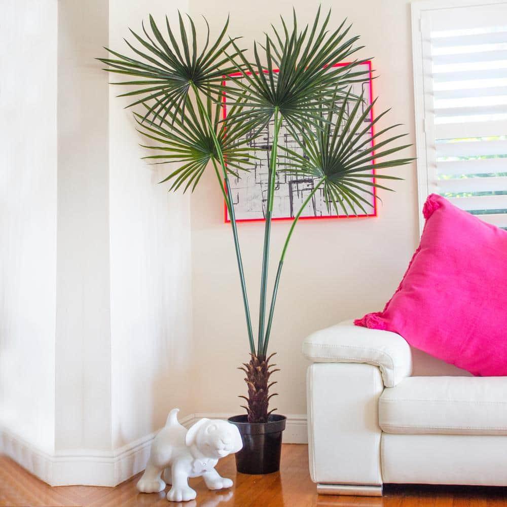 Nearly Natural 7-ft Fan Palm Tree UV Resistant (Indoor/Outdoor)