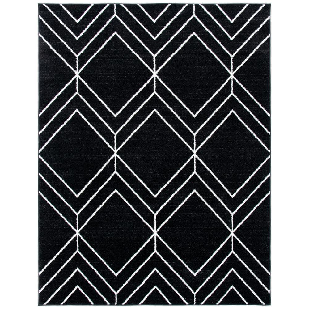 Adirondack ADR241 Machine Made Indoor Area Rug - Black/Ivory - 8'x10' - Safavieh