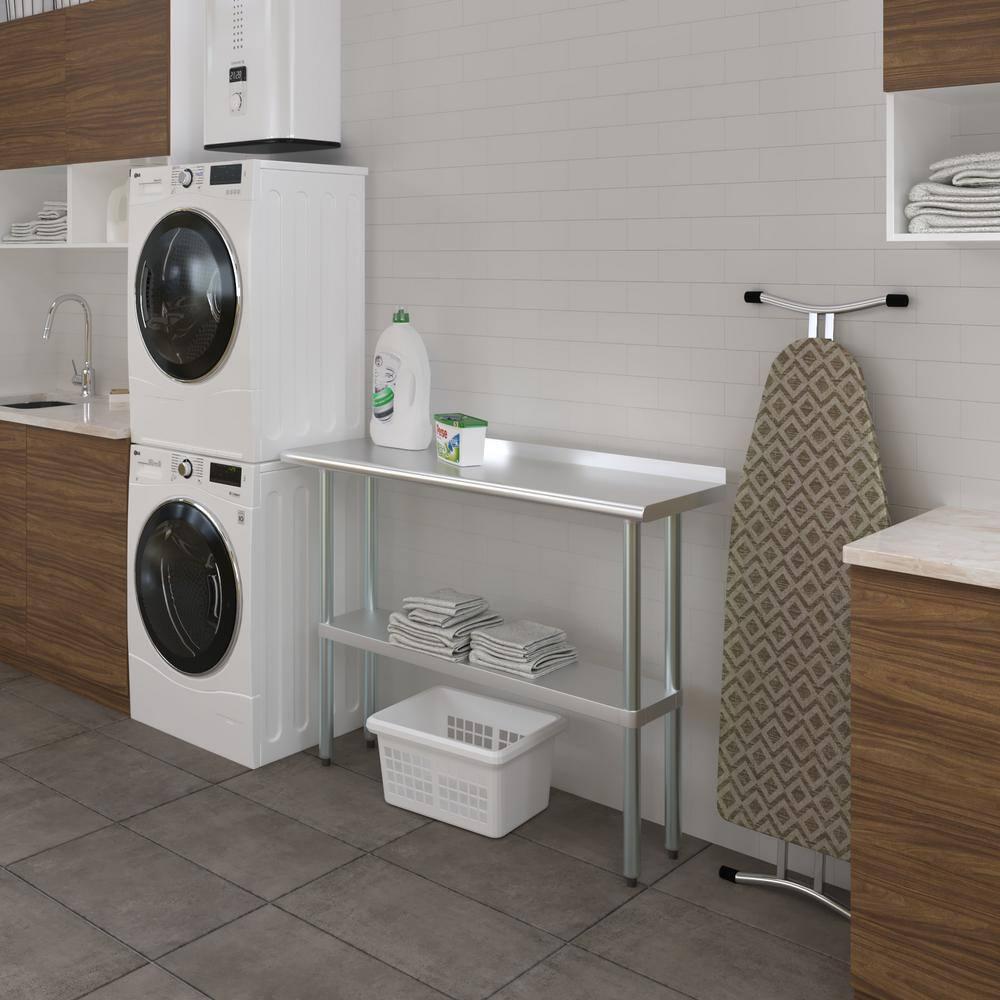 48" Stainless Steel Kitchen Utility Table with Adjustable Shelf