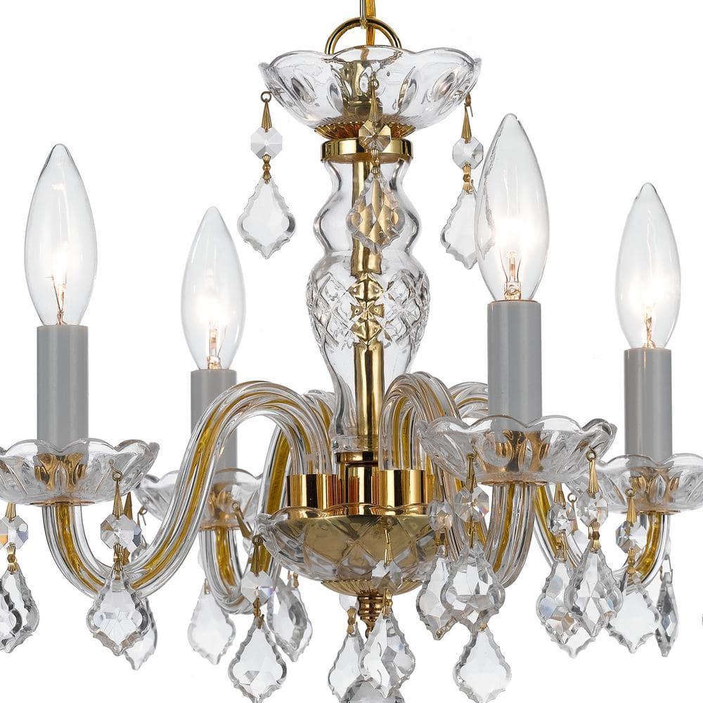 Crystorama Lighting Traditional Crystal 4 - Light Chandelier in  Polished Brass