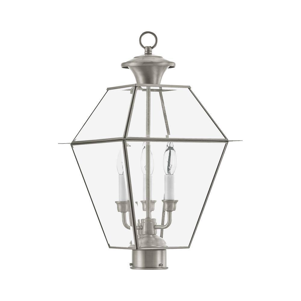 Livex Lighting Westover 3 - Light Post Light in  Brushed Nickel