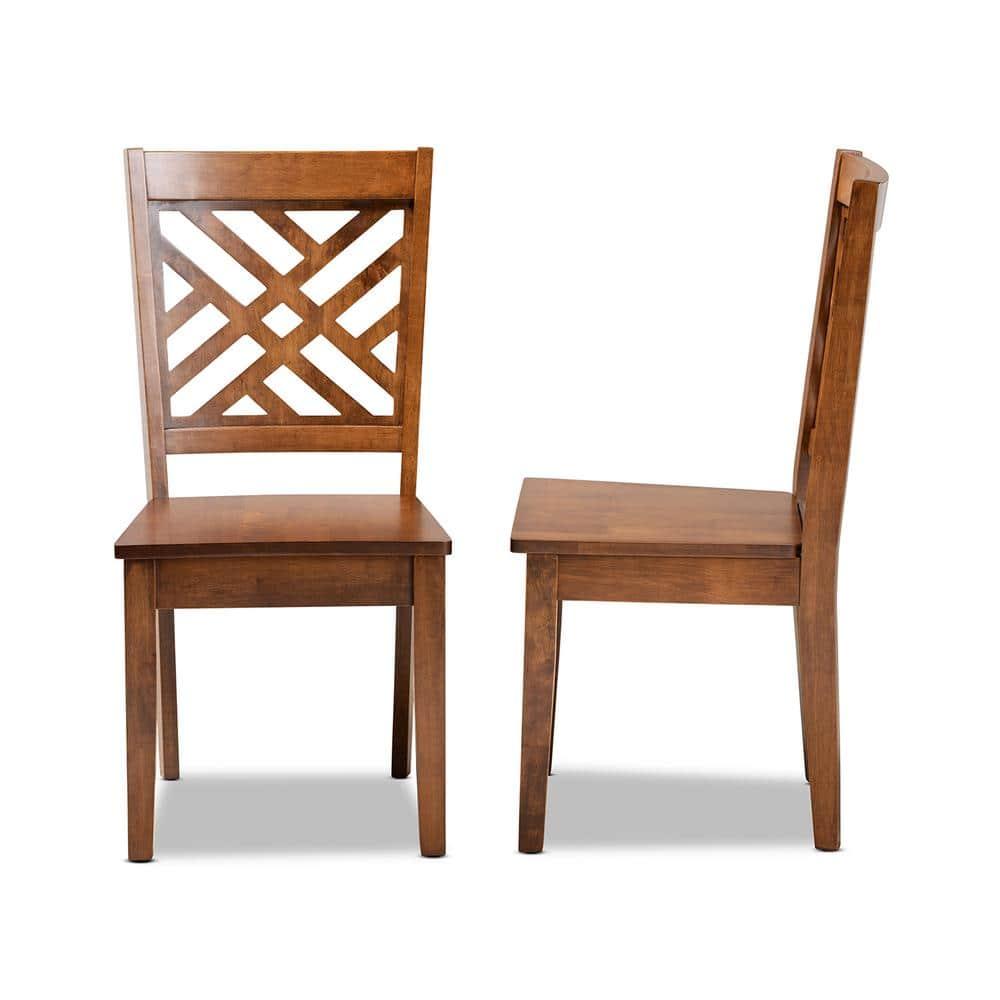2pc Caron Wood Dining Chair Set Brown - Baxton Studio