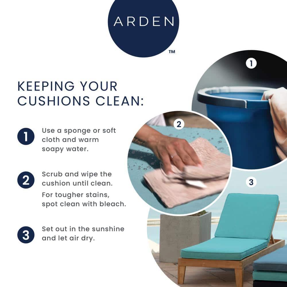 ARDEN Outdoor Plush Modern Tufted Blowfill Deep Seat Set, 24 x 24, Rain-Proof, Fade Resistant, Deep Seat Bottom and Back Cushion 24 x 24