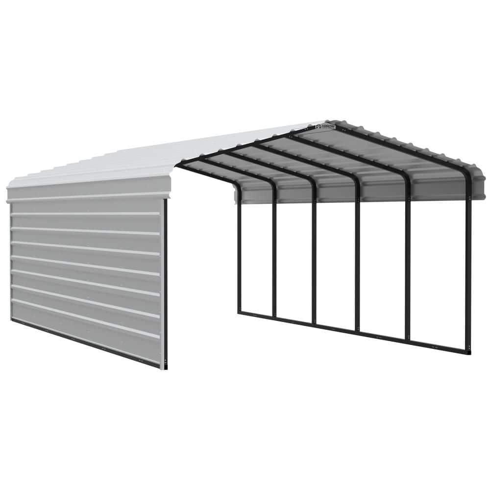 Arrow Arrow Steel Carport with 1 Side Wall Kit, 12X24X07
