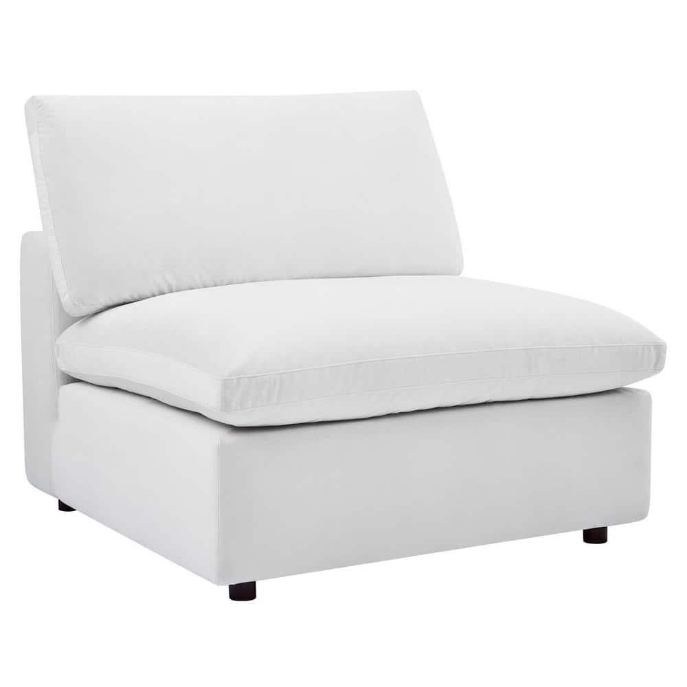 Modway Commix 4-Piece Down Filled Overstuffed Performance Velvet Sectional Sofa in White