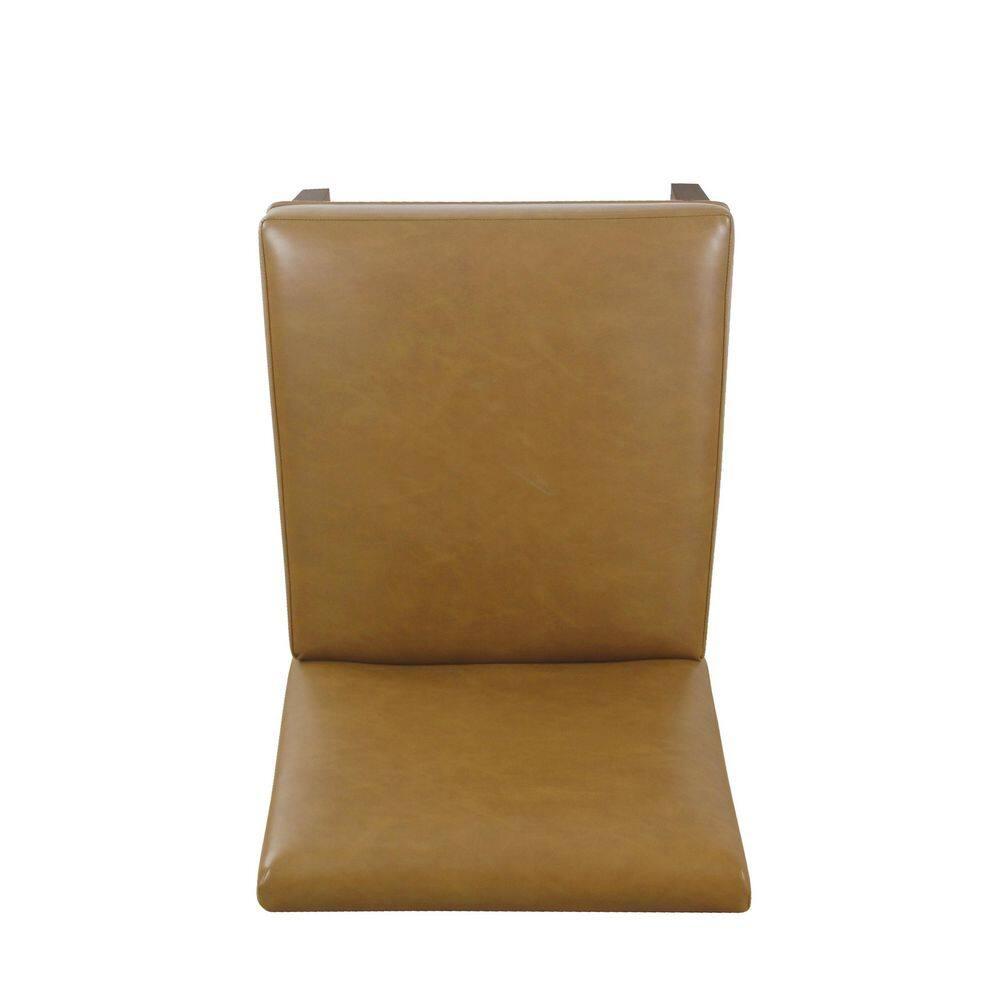 Kolbe Dining Chair Carmel Faux Leather - HomePop: Espresso Legs, PVC Upholstery, Spot Clean