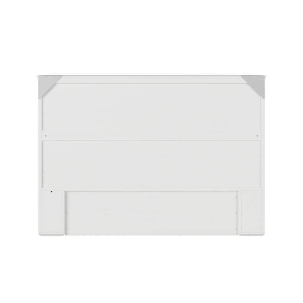 AFI Hamilton Full Solid Wood Murphy Bed Chest with Built-In Charger in White