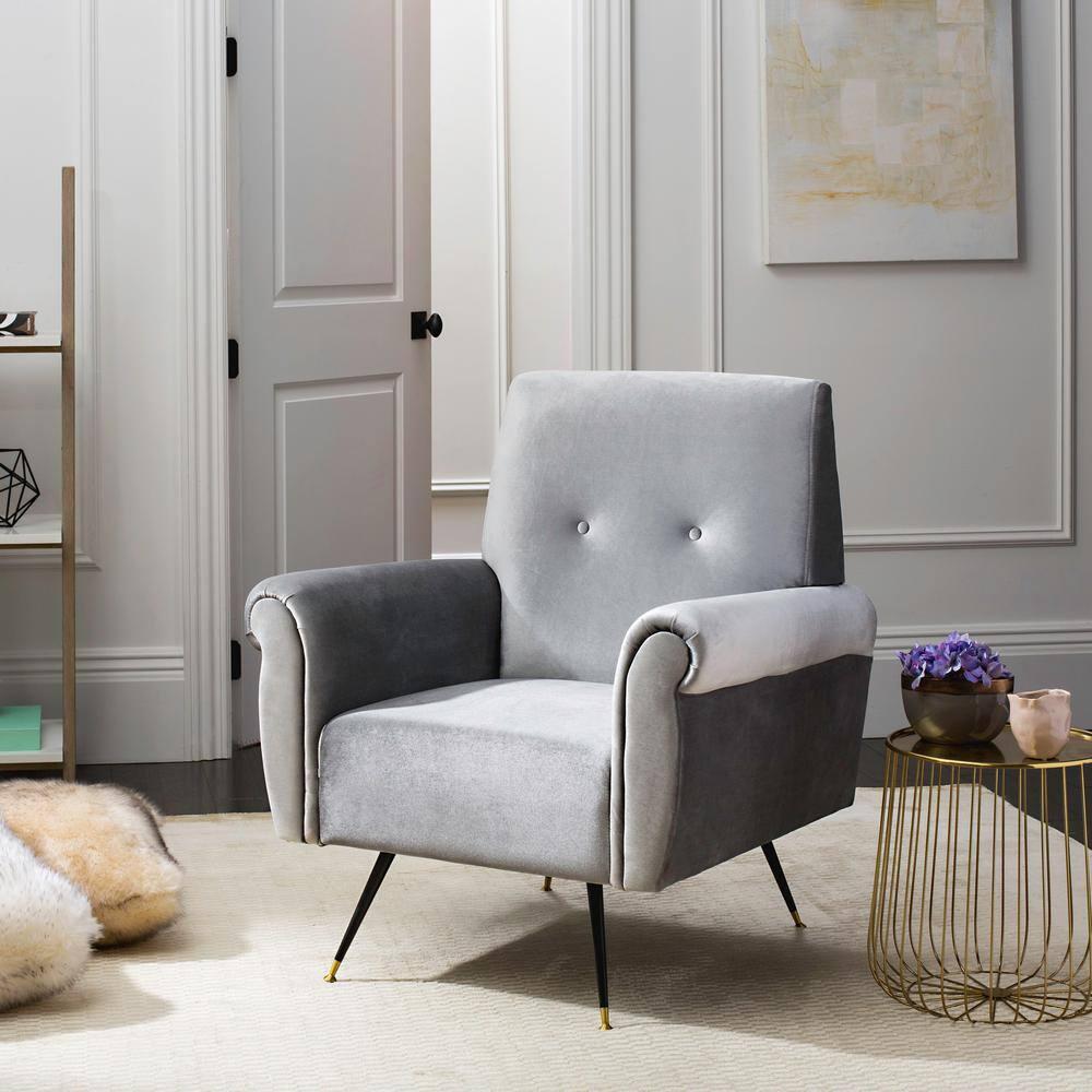Mira Accent Chair - FOX6285 - Light Grey - Safavieh