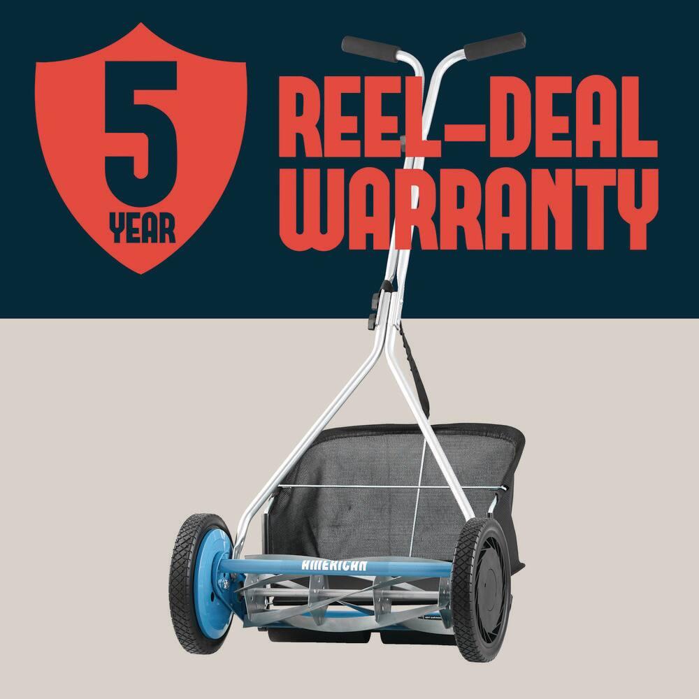 American Lawn Mower Company 1604-16 16-Inch 5-Blade Walk Behind Reel Mower with Grass Catcher