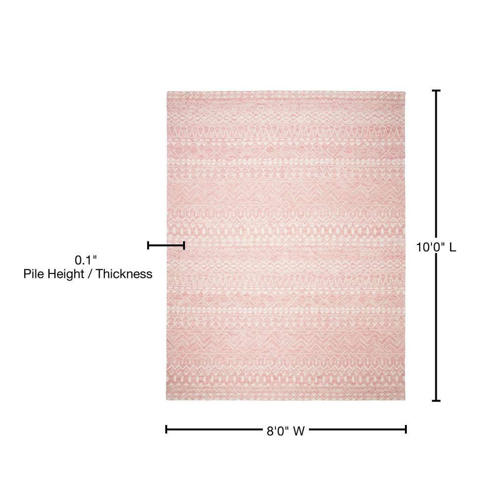 Micro-Loop MLP502 Hand Tufted Indoor Area Rug - Pink/Ivory - 8'x10' - Safavieh