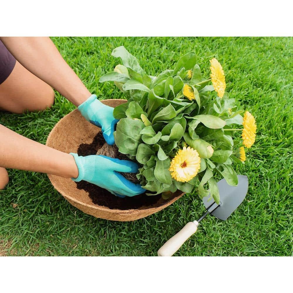 4 PCS Round Flower Pot Coconut Basket,Casewin Hanging Basket Coco Liner Natural Coconut Planter Basket Liner for Hanging Baskets at Indoor Outdoor Garden Porch Balcony (14 Inch)