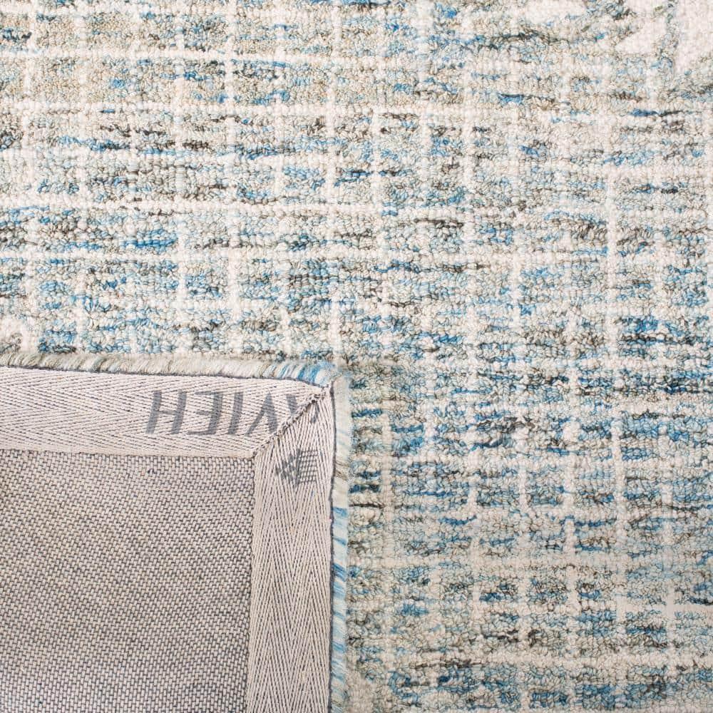 Abstract ABT763 Handmade Indoor Area Rug - Ivory/Light Blue - 4'x4' - Safavieh