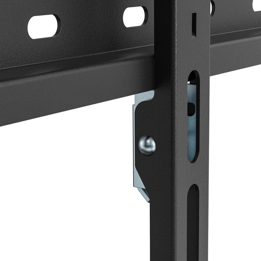 Black Steel Fixed TV Wall Mount for 42 to 90 Inch Screens