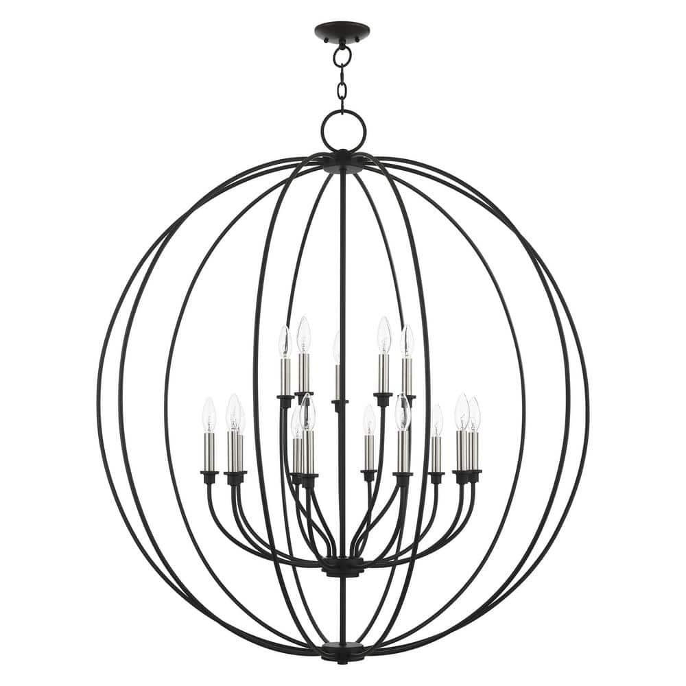 15 Light Black Chandelier with Steel base material