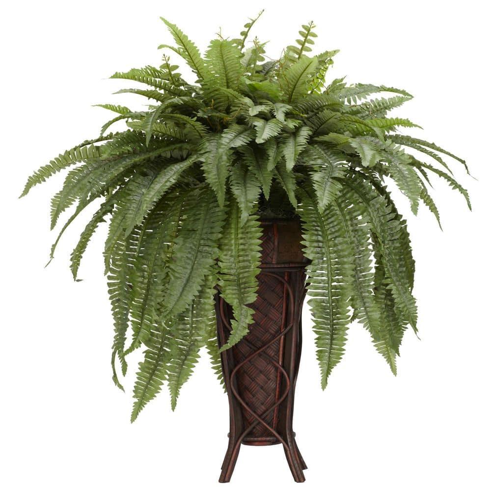 Nearly Natural Boston Fern with Stand Artificial Plant