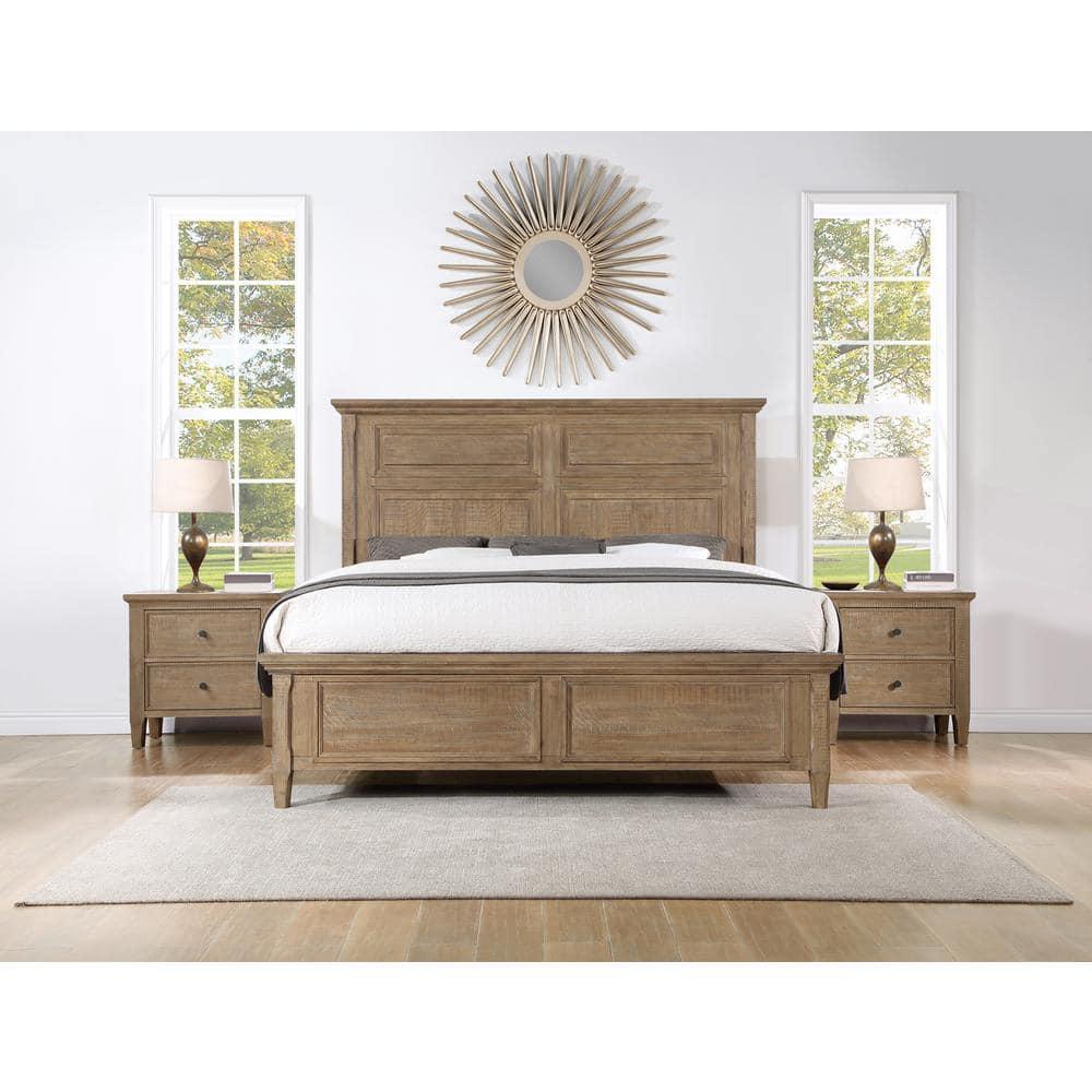 Steve Silver Riverdale Rustic Modern Nightstand with Two Drawers, Driftwood