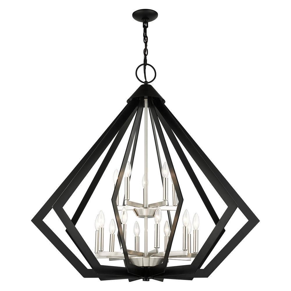 Dorrance 15-Light Black Diamond Foyer Chandelier