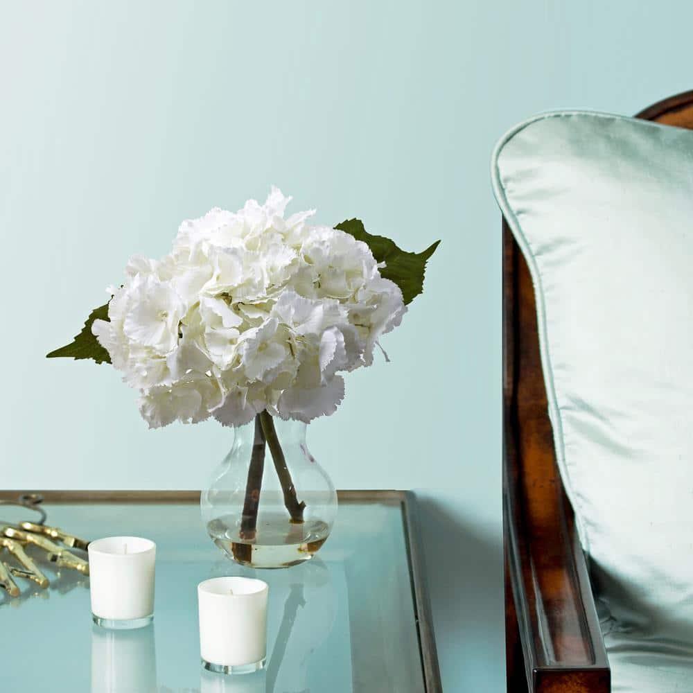 Nearly Natural Blooming Hydrangea with Vase Arrangement
