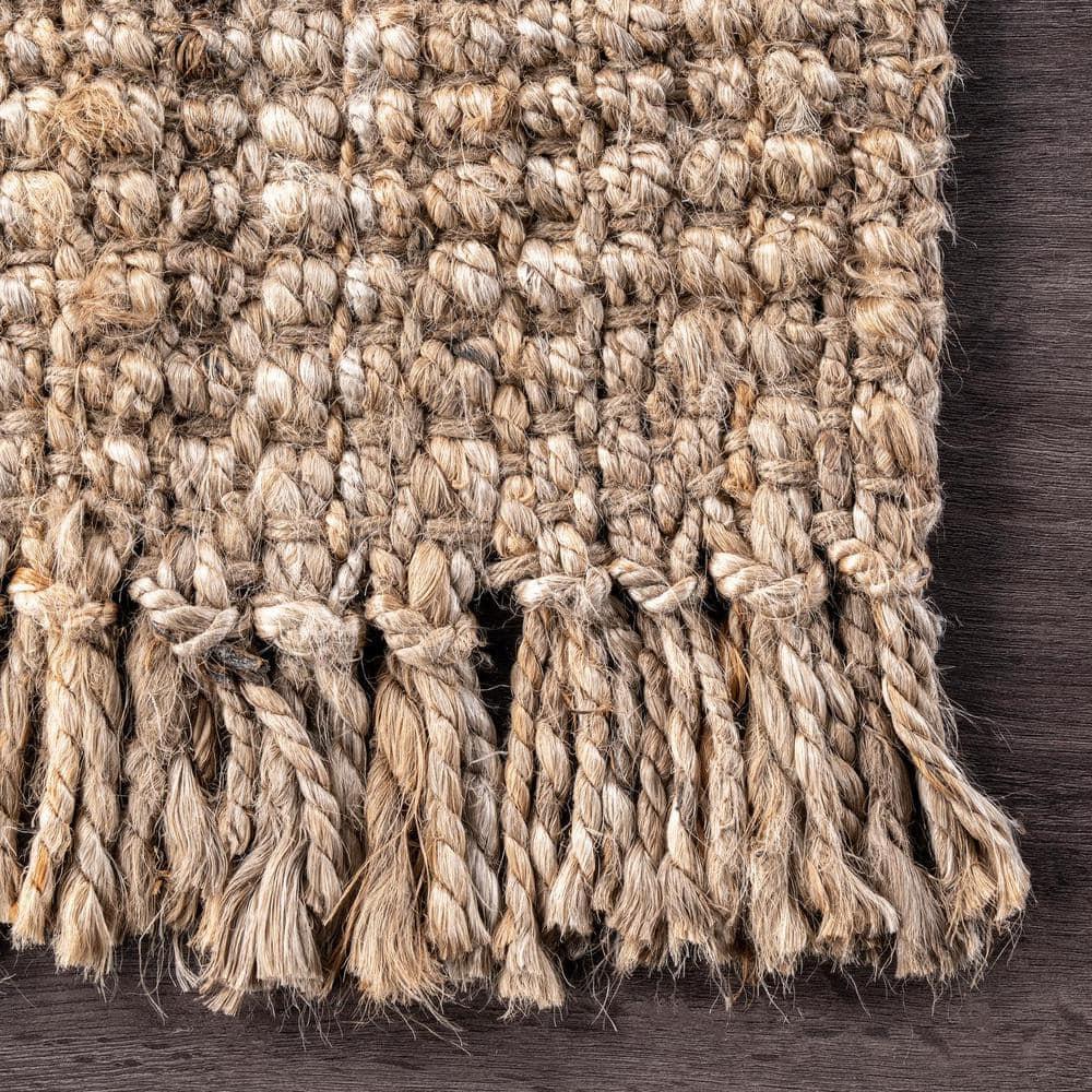 nuLOOM Daniela Chunky Jute Natural 6' x 9' Farmhouse Area Rug