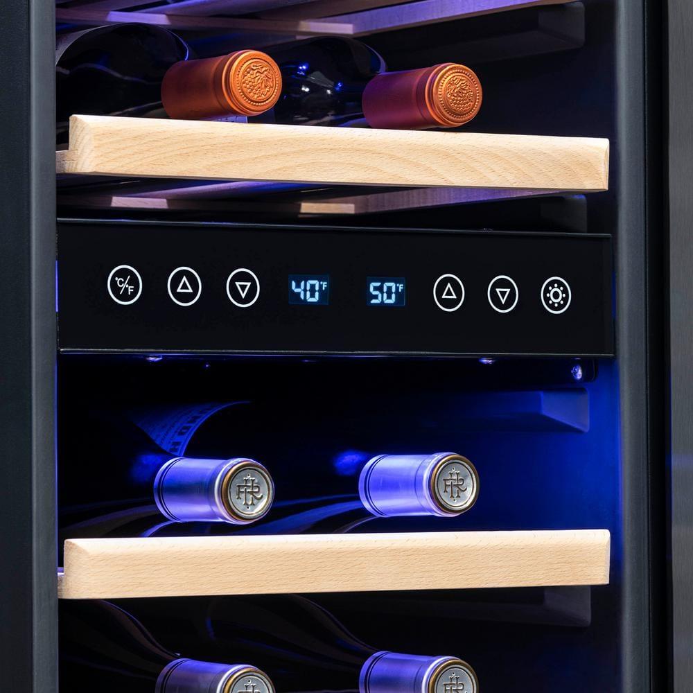 Newair 29 Bottle Stainless Steel Dual Zone Freestanding/Built-In Wine Refrigerator