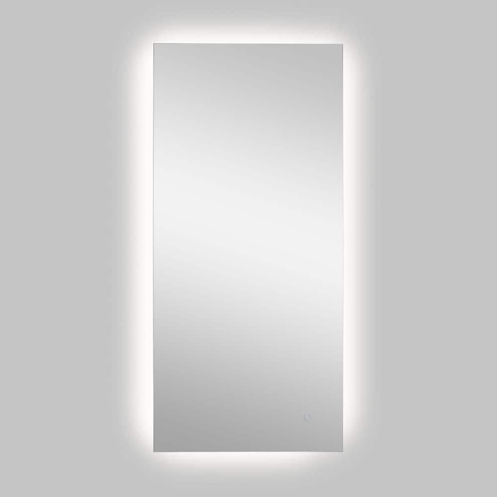 Nora 48" x 22" Rectangular Frameless Anti-Fog Aluminum Back-lit Tri-color LED Bathroom Vanity Mirror with Smart Touch Control - JONATHAN Y