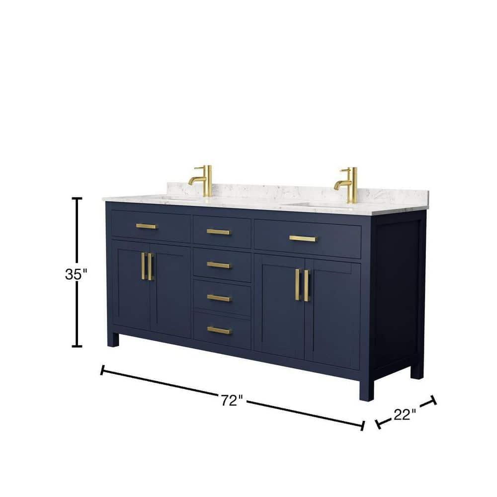 Beckett 72" Freestanding Double Bathroom Vanity with Cultured Marble Top