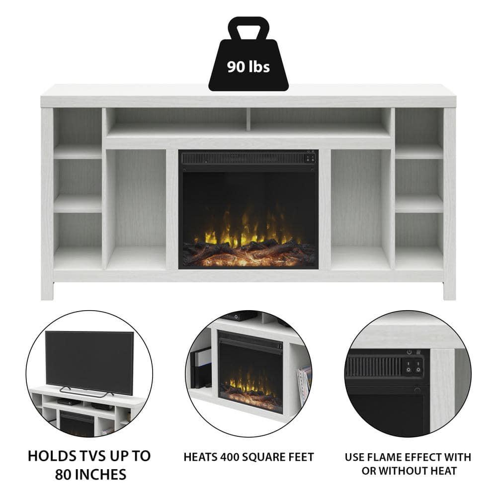 Twin Star Home TV Stand for TVs up to 80”, White