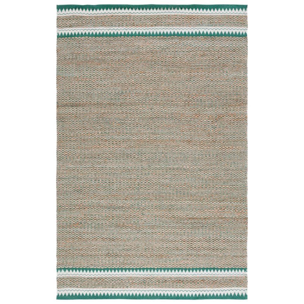 Natural Fiber NF874 Hand Woven Indoor Area Rug - Natural/Green - 5'x8' - Safavieh
