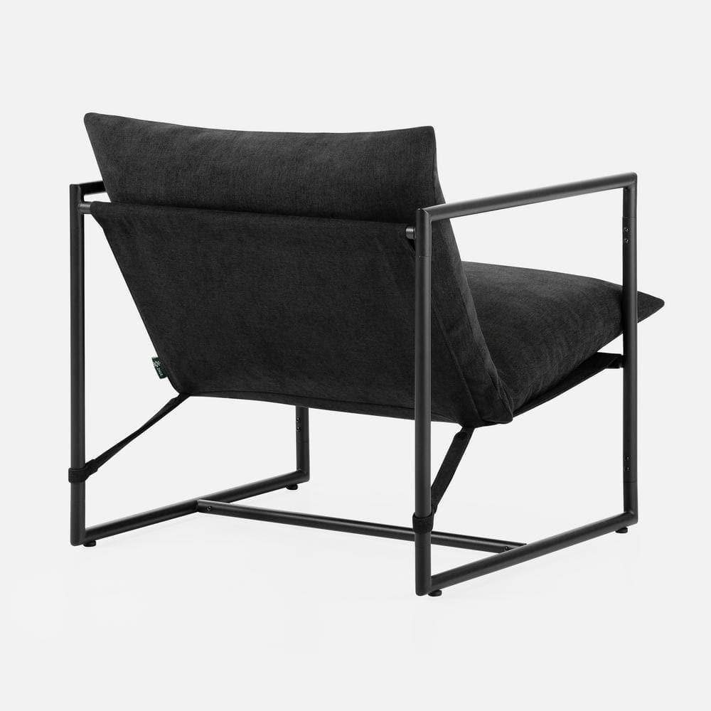 Zinus Aidan Metal Framed Sling Indoor Accent Chair, Black