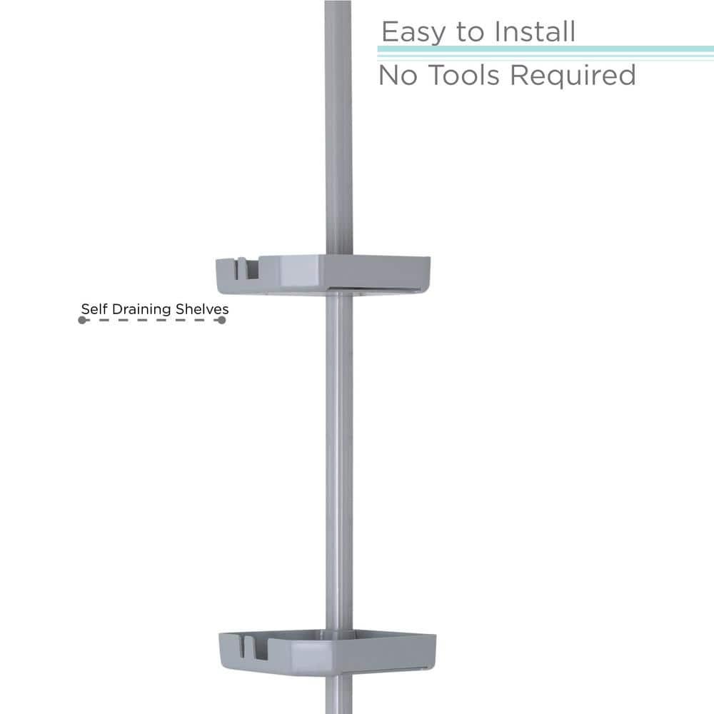 Bath Bliss 4 Tier Corner Shower Organizer Caddy in Grey