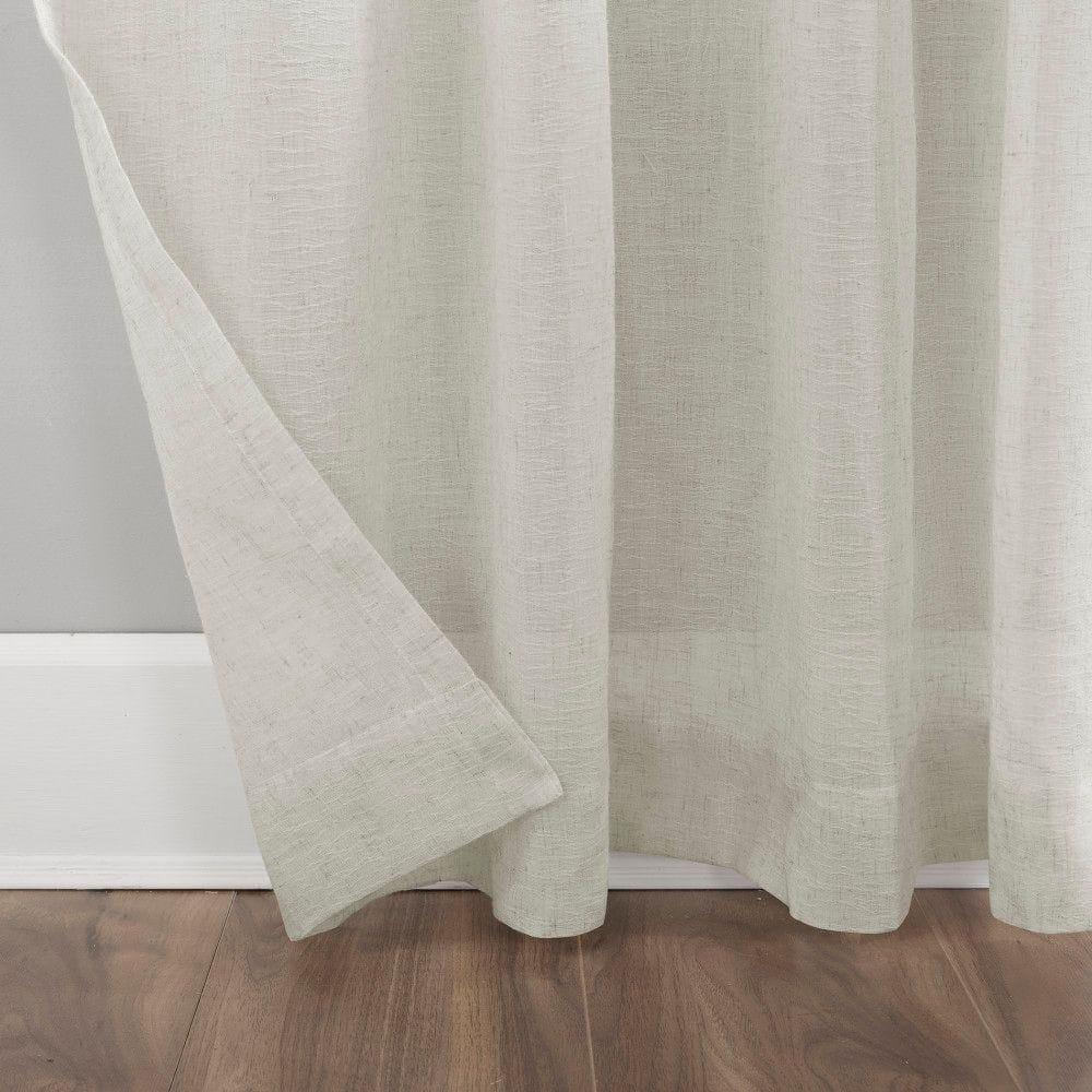 96"x52" Crushed Texture Anti-Dust Sheer Curtain Panel Off White - Clean Window: Modern Linen Rod Pocket