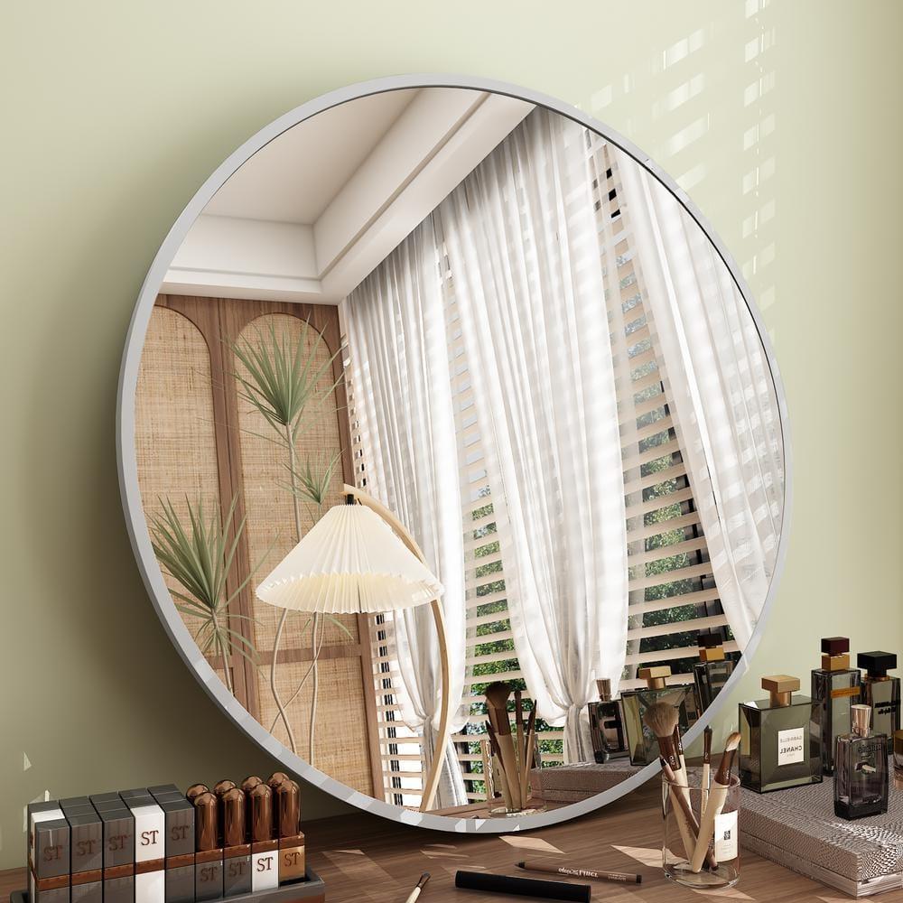 Amara Round High Quality Aluminum Alloy Framed French Cleat Mounted Wall Decor Bathroom Vanity Mirror with 5-Year Warranty