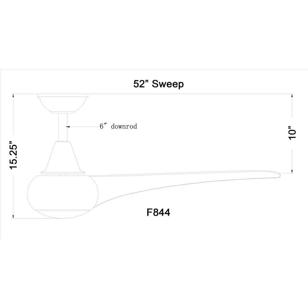 52" 3 - Blade LED Propeller Ceiling Fan with Remote Control and Light Kit Included