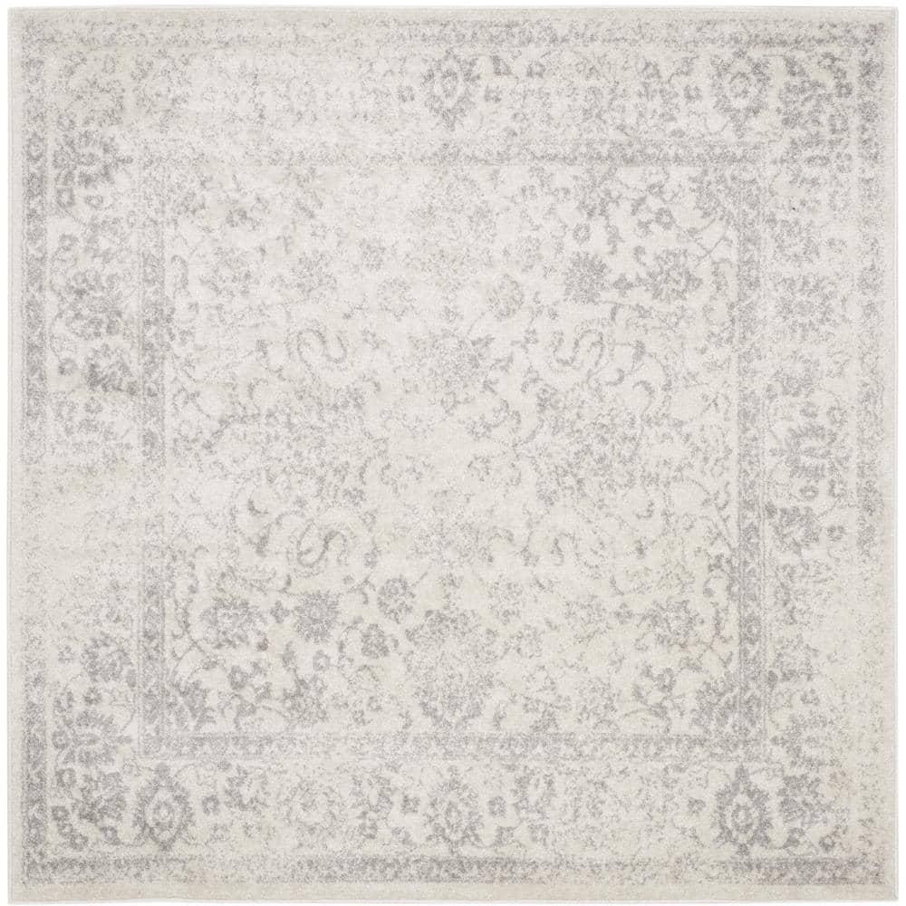 Adirondack ADR109 Machine Made Indoor Area Rug - Ivory/Silver - 12'x12' - Safavieh