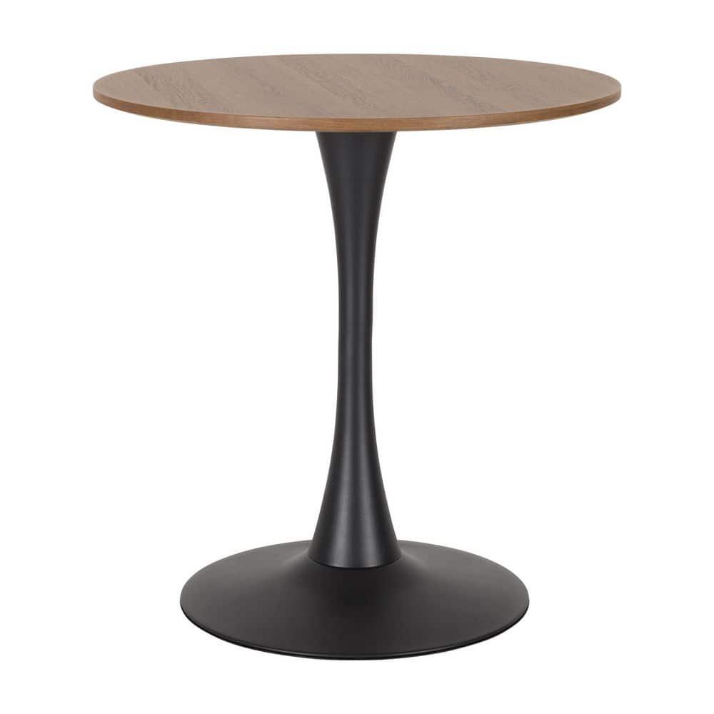 Modern Ivo Round Bistro Table Wood Top Finish/Gold - CorLiving: Sturdy Metal Base, Seats 4