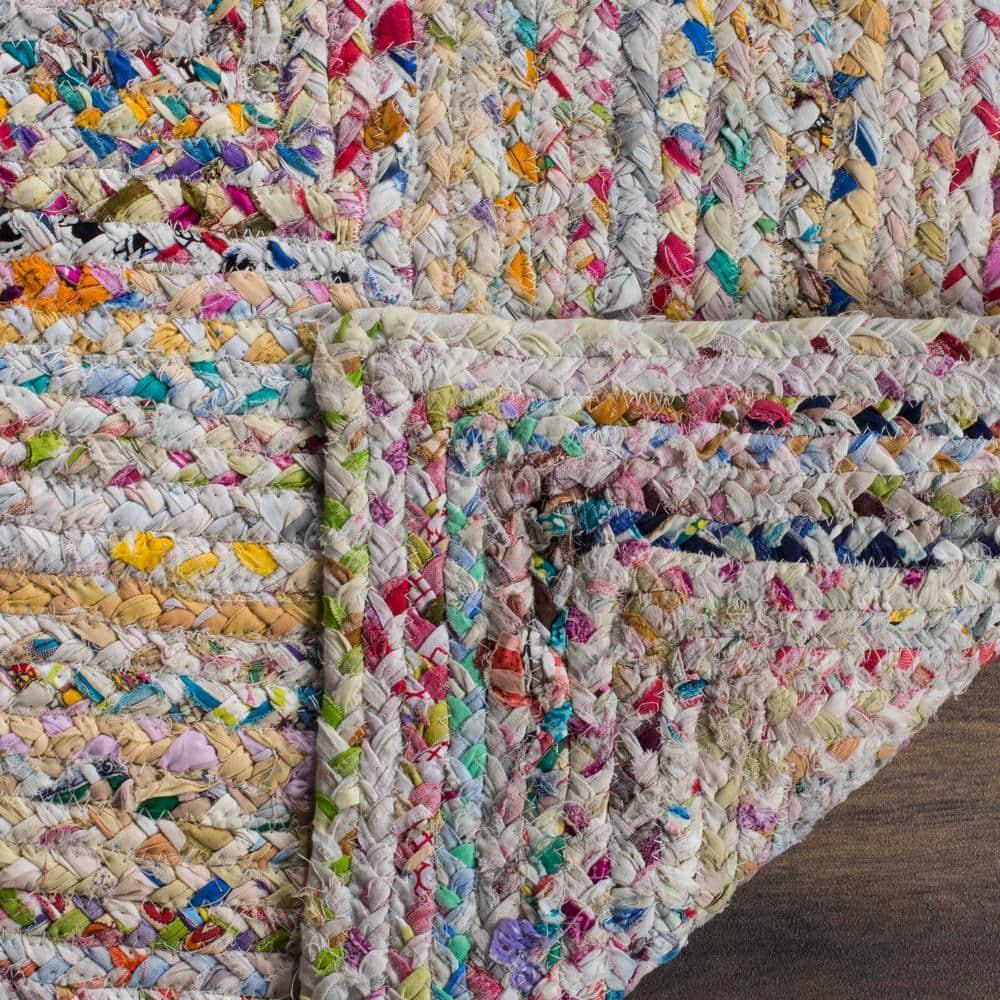 Braided BRD210 Hand Woven Runner Rug - Ivory/Multi - 2'3"x10' - Safavieh.
