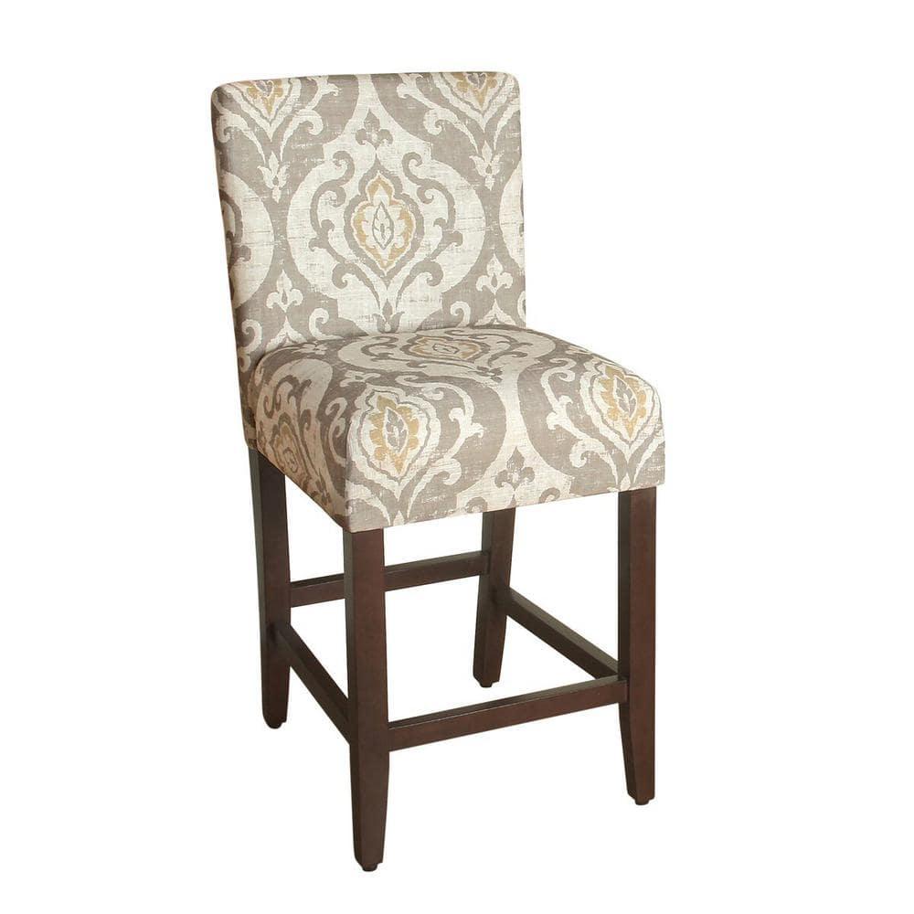 HomePop 24" Counter Height Barstool Natural : Upholstered, Wood Legs, Easy to Assemble