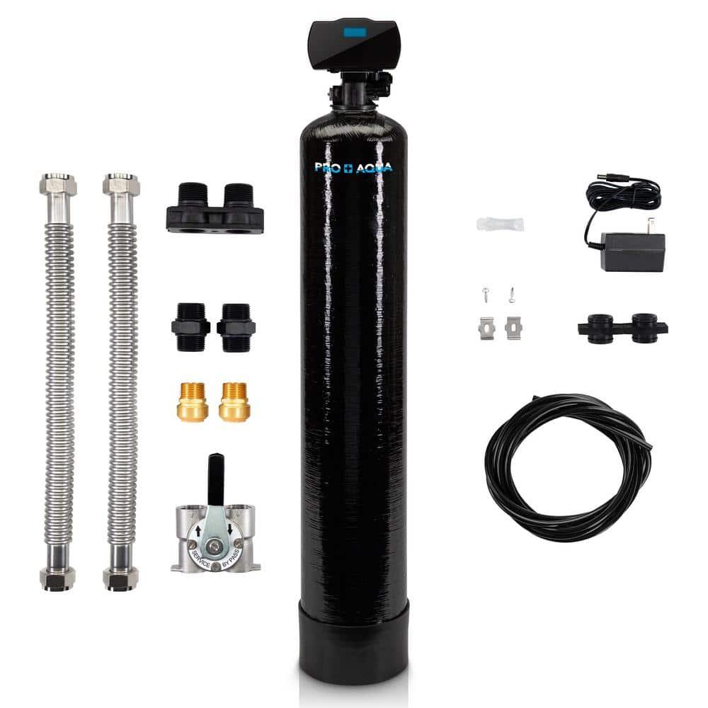 PRO+AQUA Whole House Filter System For Well Water, High Capacity, Proven Contaminant Removal, Auto-Clean, Small Footprint, Zero Water Pressure Drop, US Customer Support, 5 Year Warranty, Built in USA